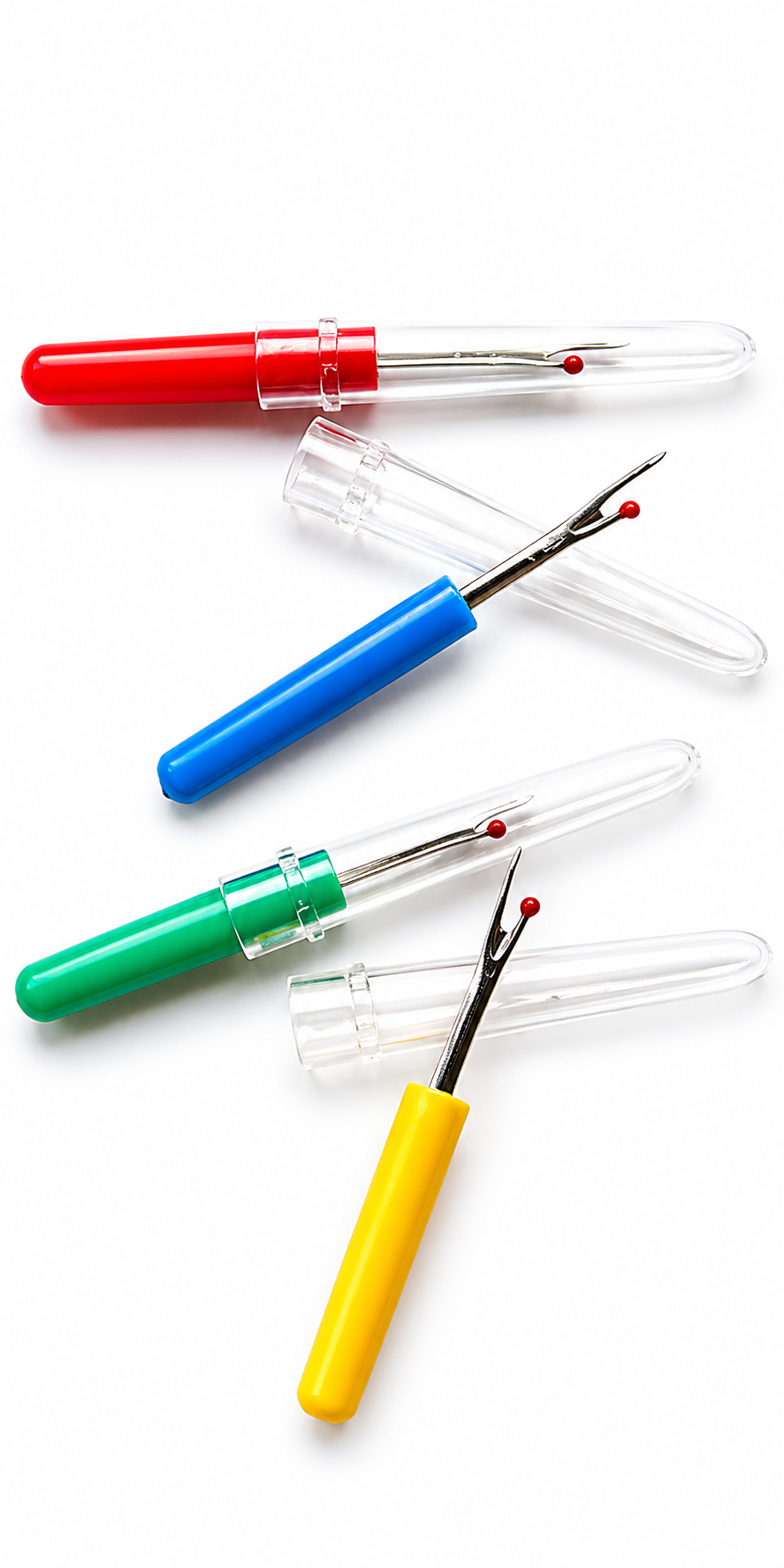 Queen Enterprise Colorful Plastic Handle Thread Cutter Seam Ripper Stitch Unpicker Sewing Tool for Home Supplies- 4Pcs, Multicolour
