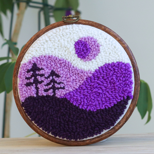 Punch Needle Embroidery Set, 3 Sizes Needle Pens for Craft Sewing & Knitting, Purple Punch Needle Kit for Embroidery Art - Purple