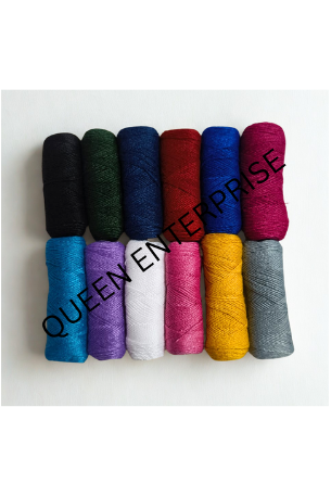 Queen Enterprise Cotton Thread Yarn (Multicolour Colour Pack Of 12).